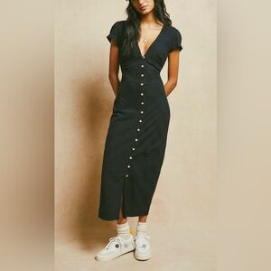 Free People New In Town Midi in black (size: small)